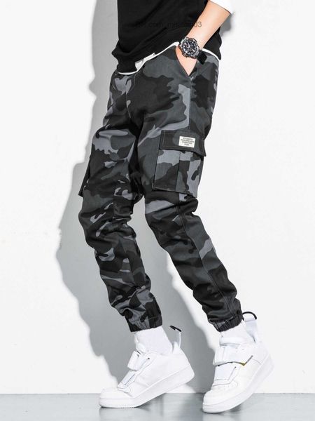 

men's pants men's camouflage printed flip pocket cargo pants z230731, Black