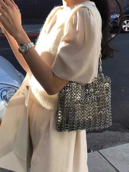 

shiny and ineffective sequins handmade woven dumplings banquet tassels metal beads mobile phone underarm crossbody bag 230731