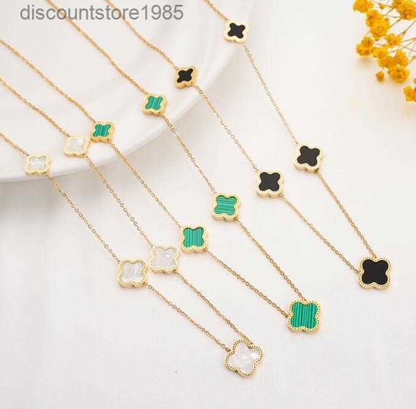

6style brand pendant flower necklace 4/four leaf clover with diamonds elegant clover necklaces for woman jewelry gift quality, Silver