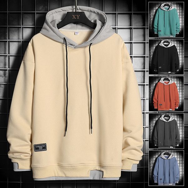 

mens hoodies sweatshirts spring hoodie men hip hop sweatshirt streetwear casual fashion mens clothing korean harajuku loose solid pullover h, Black