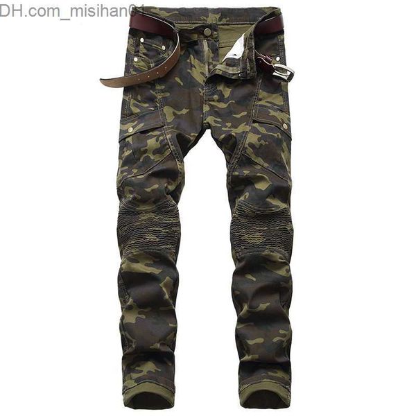 

men's pants men's jogger military camouflage goods denim jeans fashion men's street clothing casual brand pants z230731, Black