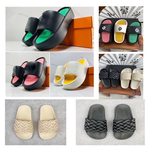 

summer slipper high street shoes famous casual outdoor cotton platform fashion slipper letter flat mules lady designer stylist beach sandals, Black