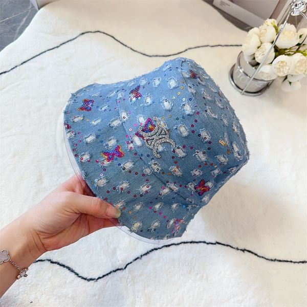 

wide brim hats bucket hats designers bucket hats faux mink fur temperament female autumn and winter buckets letters temperament fashion very, Blue;gray