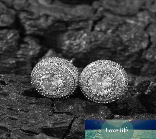 

stud fashion yellow white gold plated cz round diamond earrings for men women hiphop jewerly factory expert design qu3136019, Golden;silver