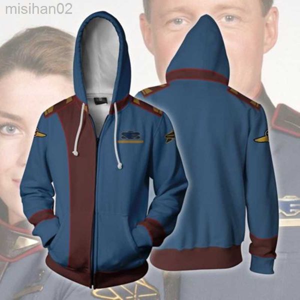 

men's hoodies sweatshirts babylon 5 cosplay 3d print babylon 5 earth force hoodies sweatshirts fashion zipper hooded jacket uniform hkd, Black