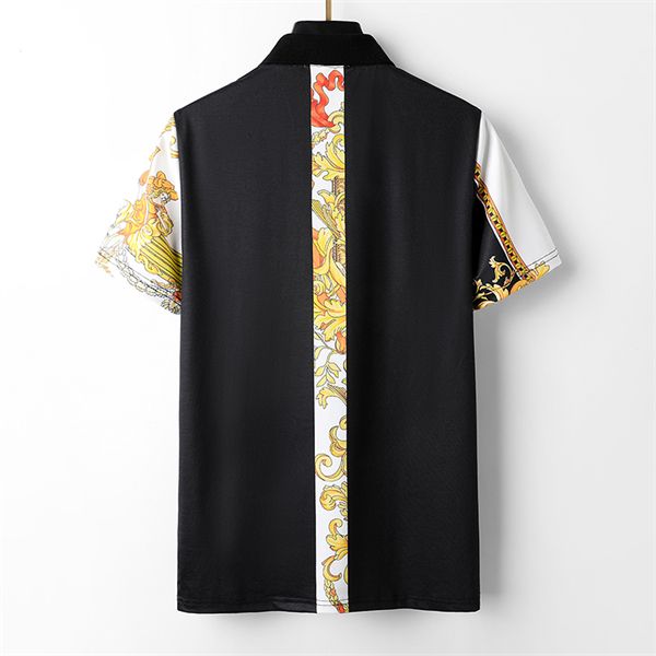 

fashion men's polos summer men women tshirt designers short sleeve casual shirts hip hop streetwear lapel t shirt tees mens clothing 03, White;black