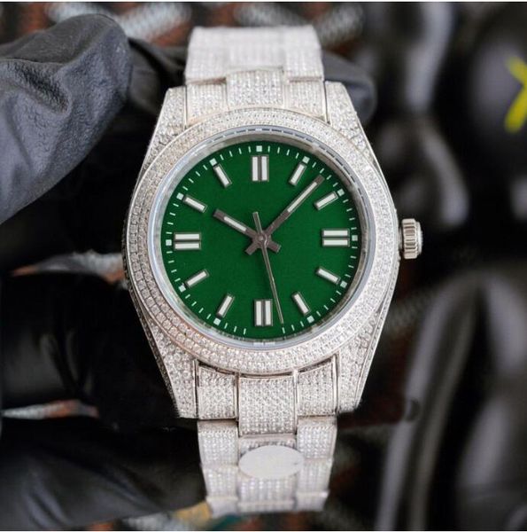 

luxury watch 41mm mechanical watches with diamonds yellow dial montre de luxe gifts scratch resistant sapphire glass wristwatch-03, Slivery;brown