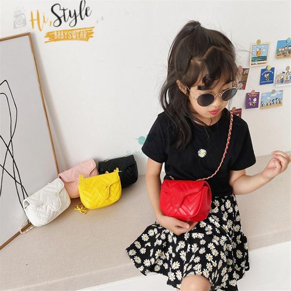 

designer kids metal chain handbag girls messenger bags children diamond lattice single shoulder bag luxury women mini purse a6097287y, Black