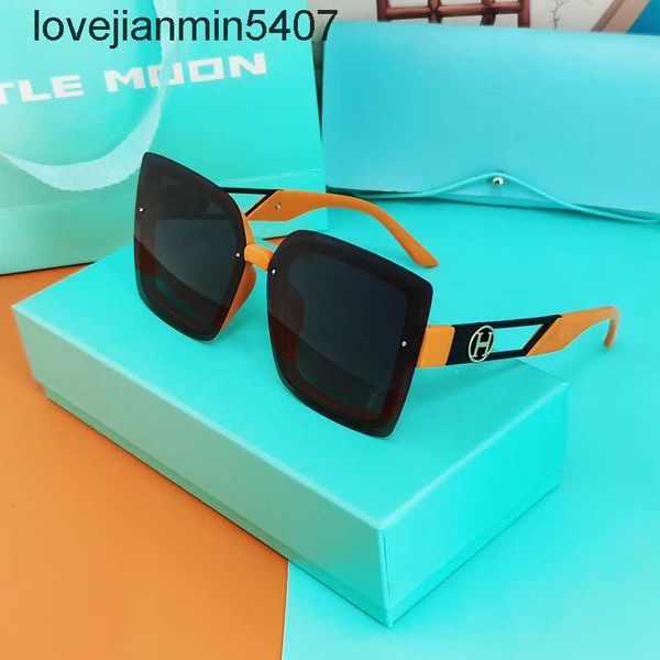 

2023 luxury sunglasses factory for sale h family sunglass women's fashion personality trend popular art polarizers new orange glass, White;black