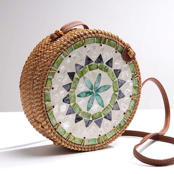 

cross body bags vine weaving shell bag handmade oblique cross hollow one shoulder leather buckle sen fashion 230731