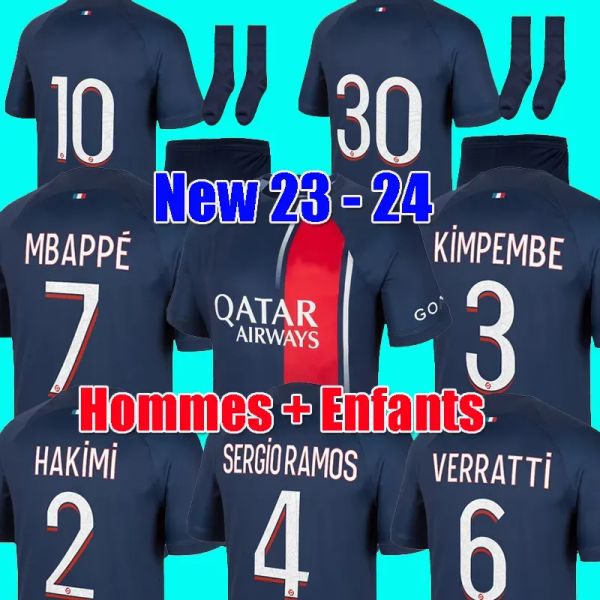 

Soccer Jerseys PLAYER 10 MBAPPE 7 soccer jersey HAKIMI SERGIO RAMOS psGS 23 24 Maillots football shirt 2023 2024 men kids kit sets uniform enfants, 2023 fourth