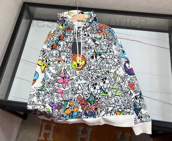 

men's hoodies & sweatshirts designer 2023ss spring graffiti hip hop hoodie women's fashion street pullover sweatshirt loose couple, Black