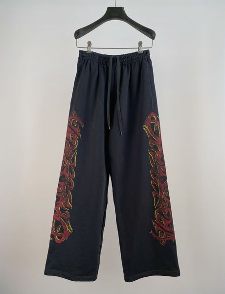 

men's plus size pants round neck embroidered and printed polar style summer wear with street pure cotton 33tg, Black;brown