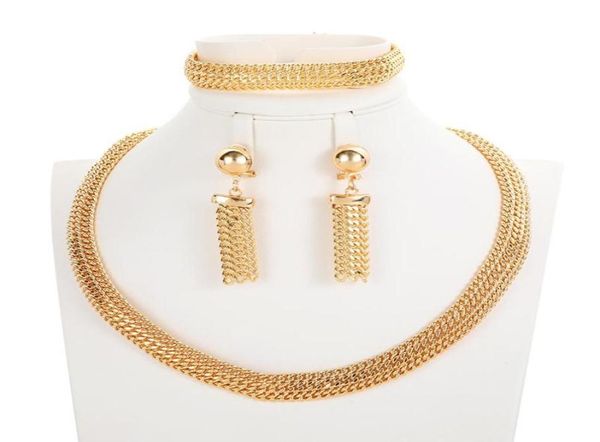 

earrings necklace vintage gold jewelry sets bracelet ring for women crystal african wedding bridal party accessories gift6913584, Silver