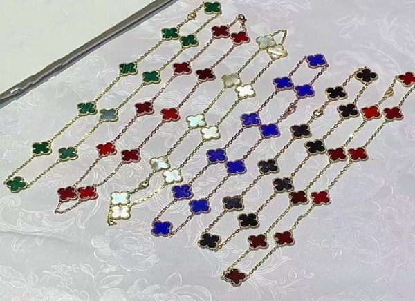 

18k4 shamrock jewelry designer womens necklace deluxe four leaf grass classic european and american medium length sweater chain gi8420036, Silver