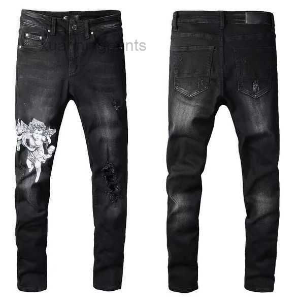 

fashion jeans cool style luxury denim ripped biker black blue jean slim fit gtbi