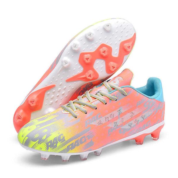 

boys girls gradient color low soccer shoes tf ag youth mens football boots kids long nail training shoes size 32-46