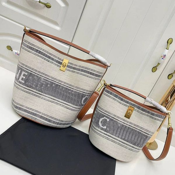 

luxury designer handbags women bucket beach bags canvas with leather purse lady handbag classic shoulder bag holiday brand shipping ce bags