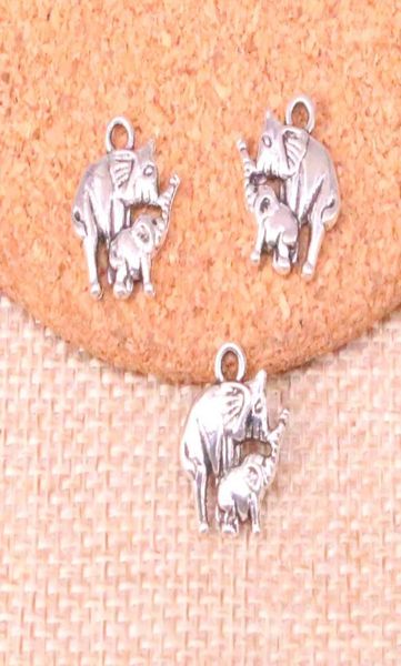 

93pcs charms mama and baby elephant 1614mm antique making pendant fitvintage tibetan silverdiy handmade jewelry3189076, Bronze;silver