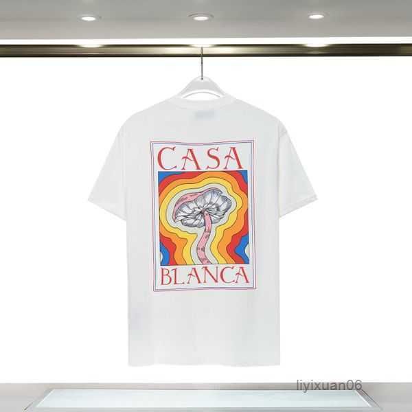 

designer mens designer t shirt casablanca woman t-shirts casa fashion 100% cotton short sleeve street style men tshirt casablanc shirts 7 i8, White;black