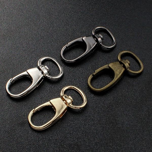 

bag parts accessories 50pcs 34cm metal snap hook trigger clips buckles oval ring for leather strap belt keychain webbing pet leash hooks 230, Black