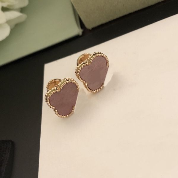 

elegant women's earrings van designer cleef jewelry earrings stainless steel love simple casual luxury rose gold plated earrings, Golden;silver