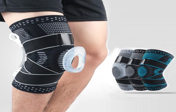 

1 pcs knee brace nonslip running basketball meniscus kneepads tear arthritis wrap anticollision knee pads drop 8186805, Black;gray