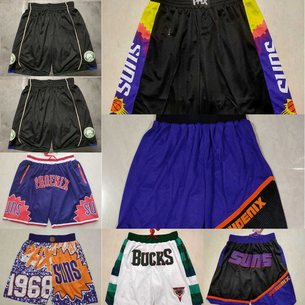 

phoenix''suns''men milwaukee''bucks''men throwback basketball shorts pocket, Black