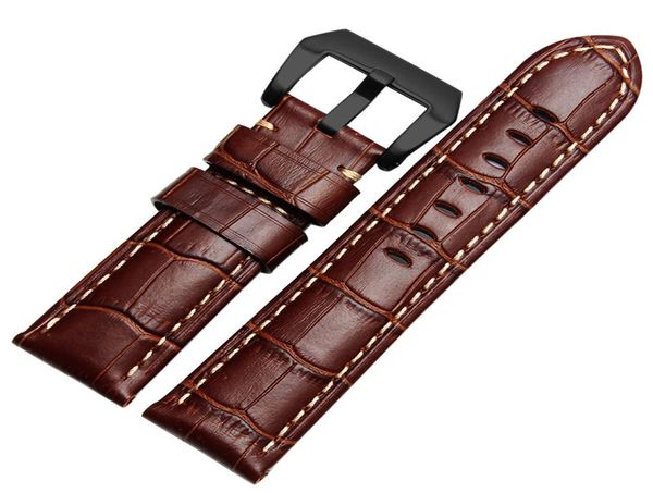 

genuine leather watchbands vintage veau bracelet watch band fit pam serial watch 24mm 26mm6233308, Black;brown