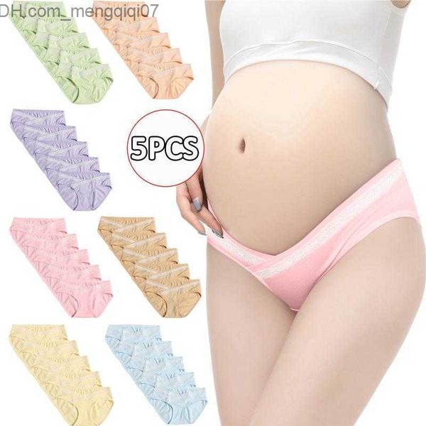 

maternity intimates women's panties 5pcs seamless v-shaped maternity pregnancy underwear under the bump for dress jeans pregnant femme, White