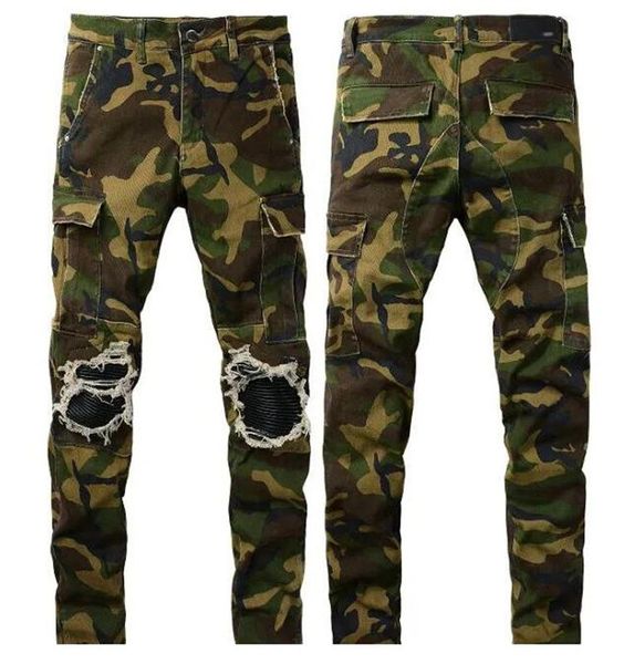 

classic printed embroidery designer mens jeans motorcycle hole luxury denim men's fashion street wear men designer pants jeans for wome, Blue