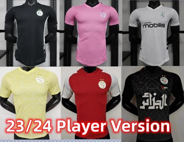 

23/24 algerie soccer jerseys mahrez home away bounedjah feghouli bennacer atal 23 24 maillot de foot algeria player version algeria football, Black;yellow
