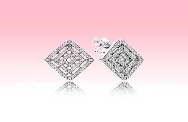 

authentic 925 sterling silver stud earring women wedding jewelry for p geometric lines luxury designer earrings with original box8130454, Golden;silver
