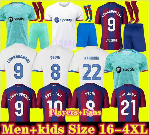 

camisetas de football lewandowski soccer jersey memphis pedri barcelonas raphinha ferran 22 23 ansu fati 2022 2023 f. de jong dest kit shirt, Black;yellow
