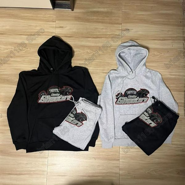 

men's tracksuits trapstar hoodies shooters hooded men woman tiger towel embroidery pullover fleece sweatshirts streetwear hoodiemen&#03, Gray