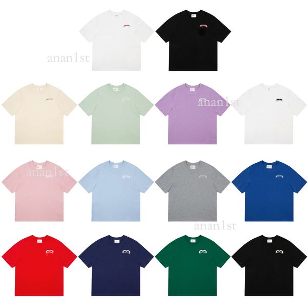 

mens t shirts paris style big letter loose tee cotton couples embroidery short sleeve casual shirtm, White;black