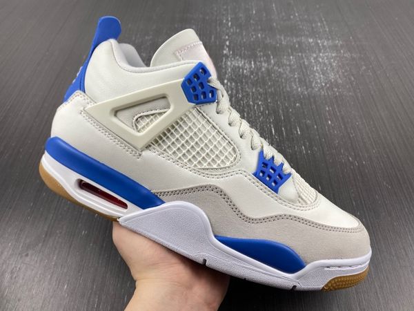 

designer shoes 4 4s mens basketball shoes sapphire white military blue dr5415-104 men trainers sneakers, Red;white