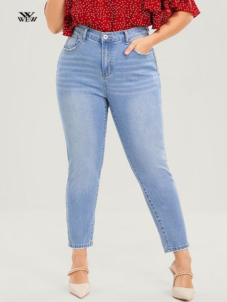 

women's plus size pants plus size skinny jeans for women high rise women jeans stretchy pencil lady denim jeans 100 kgs mom jeans full, Black