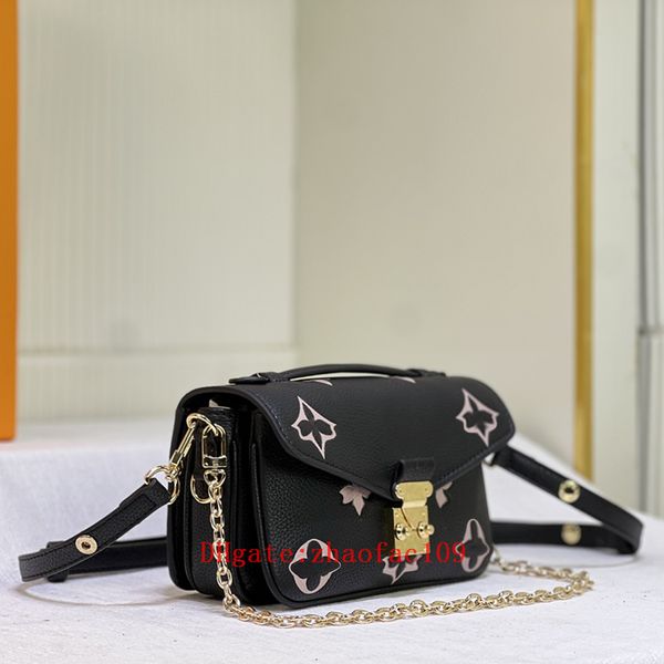 

2023 designer bag women totes shopping messenger embroidery printing leather canvas handbag dazzling flower baguette 21cm m46279