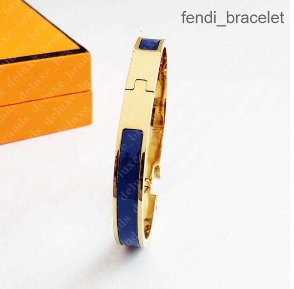 

lassic h bracelet designer 8mm gold bangle luxury brand enamel bracelet for men women birthday mother' day jewelry holiday gifts, Black
