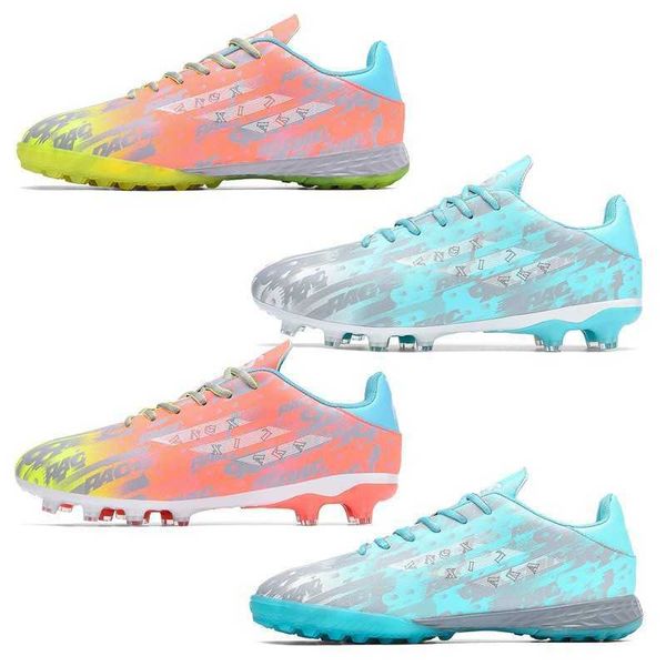 

new low football boots for men women soccer shoes anti-skid kids trainers size 33-46 orange blue grey