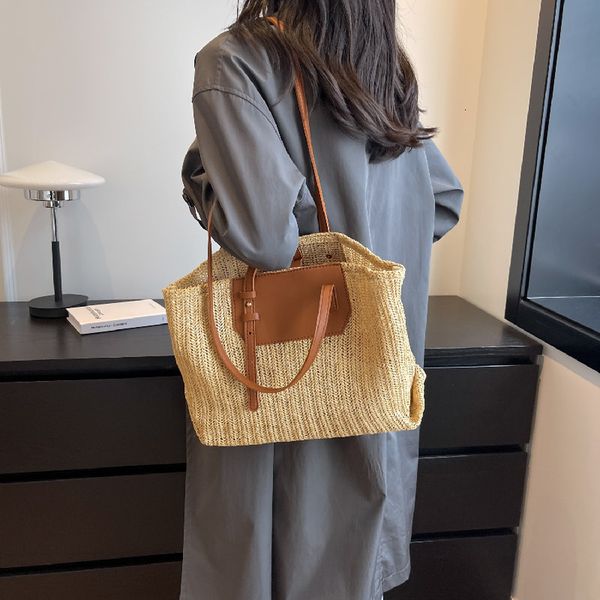 

evening bags large capacity woven bag women summer straw handbag high sense shoulder bag tote bags for women 230729