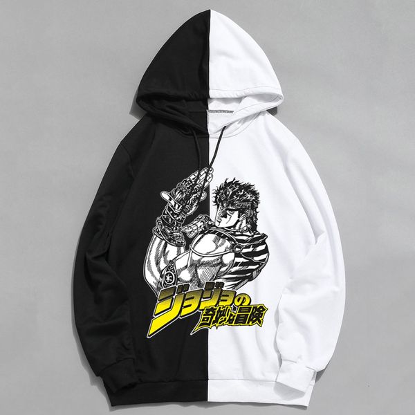 

men's hoodies sweatshirts jojo's bizarre adventure teens sweatshirt women fashion clothes vintage hip hop streetwear fluffy casual, Black