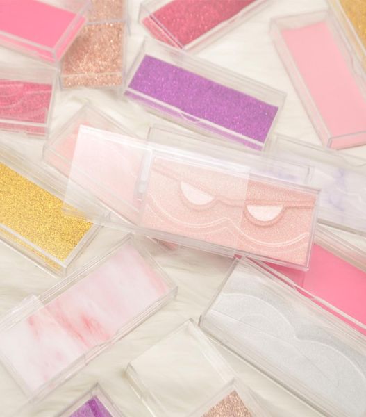 

20pack whole eyelash packaging box lash boxes 3d mink eyeashes package acrylic sliding drawer plastic clear case with tray ho2929213