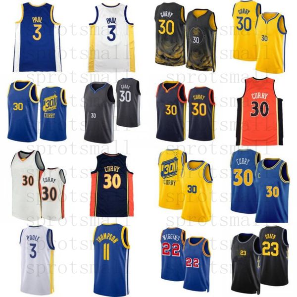 

30 stephen curry chris paul city basketball jersey mens 22 andrew wiggins 11 klay thompson 23 draymond green 3 poole shirt, Black;red