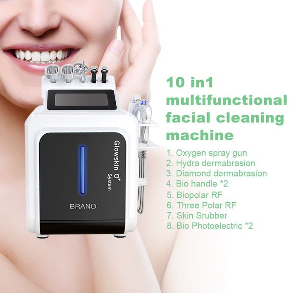 

multifunction 10 in 1 diamond peeling hydra dermabrasion skin cleansing face microdermabrasion machine for deep cleansing face lift skin rej, Black;white