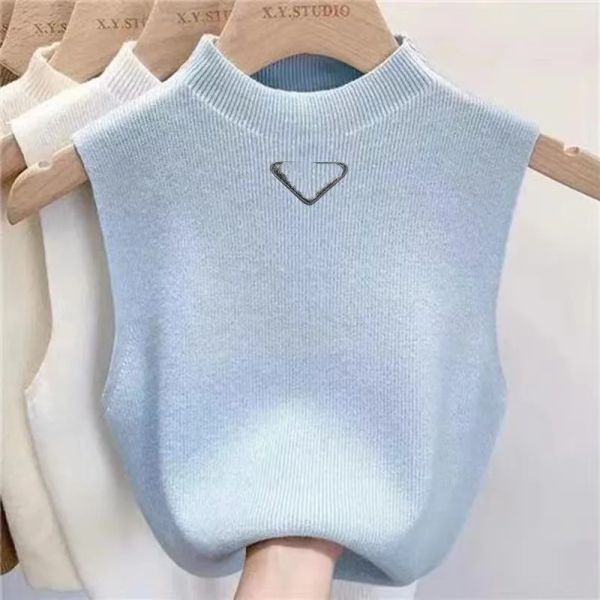 

summer cropped designer women's tank women's knit shirt base layer shirt lightweight slim letter embroidery tank cardigan women&#, White