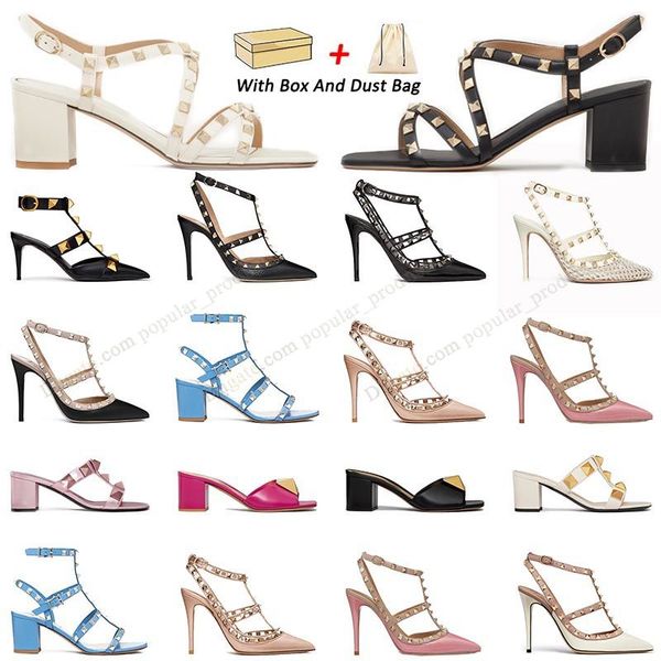 

designer heel womens sandals women valentine's pink heel kitten open toe slingback low high black sliver heels rivets sandal slides lux