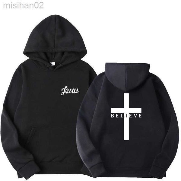

men's hoodies sweatshirts men's believe cross jesus printed hoodies man design drawstring hoodie harajuku spring autumn hooded st, Black