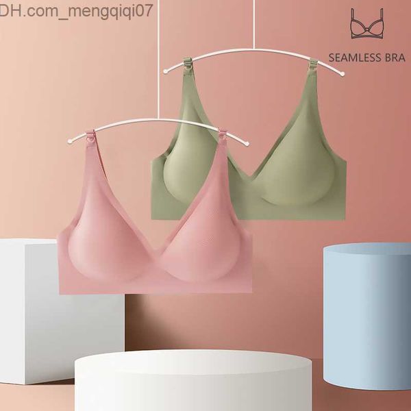 

maternity intimates seamless women's strapless underwear removable pad bralette one piece silk comfort bra bra z230731, White